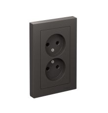 AtlasDesign Базальт Розетка 2-ая без заземления,16А, в сборе  ATN001420  SE