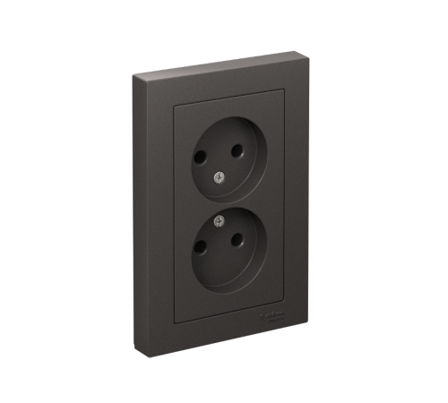 AtlasDesign Базальт Розетка 2-ая без заземления,16А, в сборе  ATN001420  SE