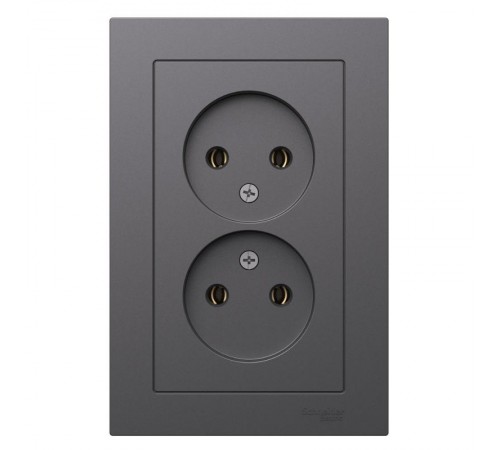AtlasDesign Базальт Розетка 2-ая без заземления,16А, в сборе  ATN001420  SE