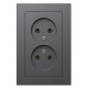 AtlasDesign Базальт Розетка 2-ая без заземления,16А, в сборе  ATN001420  SE