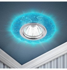 Светильник точечный встраиваемый DK LD6 MR16 3Вт GU5.3 голубой c белой и фиолетовой подсветкой  Б0019210  ЭРА