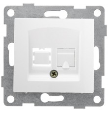 Bravo Розетка компьютерная RJ45, одинарная, СУ, белый  С10К1-001  GUSI Electric