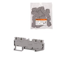 Зажим клеммный безвинтовой ЗКБ быстрого зажима 4 вывода 4 мм2 32А серый (Ph-C PT 4-QUATTRO)  SQ0822-0169  TDM