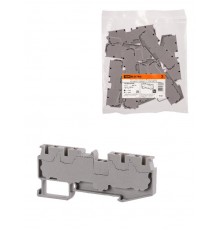 Зажим клеммный безвинтовой ЗКБ быстрого зажима 4 вывода 4 мм2 32А серый (Ph-C PT 4-QUATTRO)  SQ0822-0169  TDM