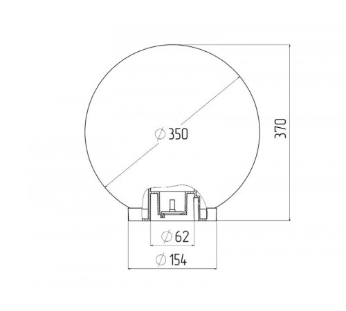 Светильник садово-парковый НТУ 01-100-351 , шар белый D=350 mm  Б0048738  ЭРА