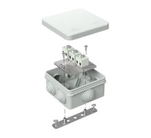 Коробка огнестойкая для о/п 40-0210-FR1.5-6 Е15-Е120 RAL7035 80х80х40 (44 шт/кор) серая  40-0210-7035-FR1.5-6  Промрукав