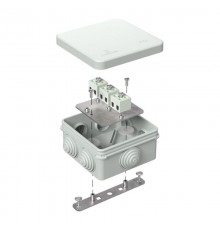 Коробка огнестойкая для о/п 40-0210-FR1.5-6 Е15-Е120 RAL7035 80х80х40 (44 шт/кор) серая  40-0210-7035-FR1.5-6  Промрукав