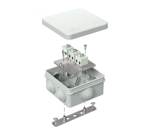 Коробка огнестойкая для о/п 40-0210-FR1.5-6 Е15-Е120 RAL7035 80х80х40 (44 шт/кор) серая  40-0210-7035-FR1.5-6  Промрукав