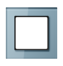 Рамка для вертикальной и горизонтальной установки, 1 пост; стекло; серо-голубой; A CREATION  AC581GLBLGR  Jung