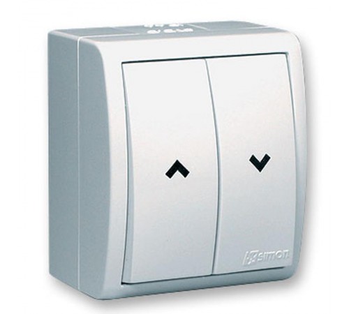 Simon 15 Белый Выключатель 2-кл кнопочный для управления жалюзи без блок-и, IP54, 10А 250В,винт.зажим  1594332-030  Simon