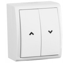 Simon 15 Белый Выключатель 2-кл кнопочный для управления жалюзи без блок-и, IP54, 10А 250В,винт.зажим  1594332-030  Simon