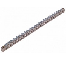 Шина _PE_ 150.24.2 Шина "РЕ" на 24 присоединения 150А 2 крепежных отверстия  Шина _PE_ 150.24.2  HEGEL