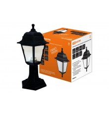 Светильник садово-парковый НТУ 04-60-001 60Вт ЛН/КЛЛ/LED Е27 IP44 четырехгранник, стойка, пластик, черный  SQ0330-0705  TDM