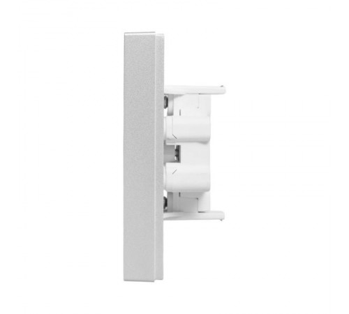 Механизм розетки двойной, 16А, без заземления, без шторок, с рамкой, алюминий Эпика EKF  UP1-SOA-200  EKF