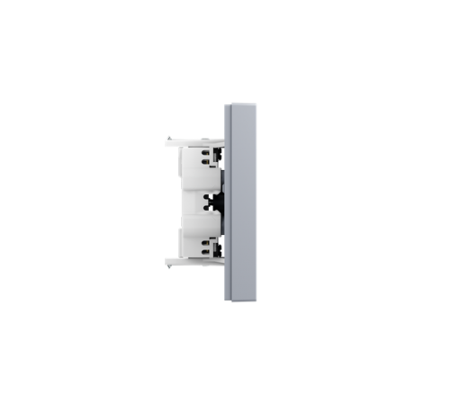 Механизм розетки двойной, 16А, без заземления, без шторок, с рамкой, алюминий Эпика EKF  UP1-SOA-200  EKF