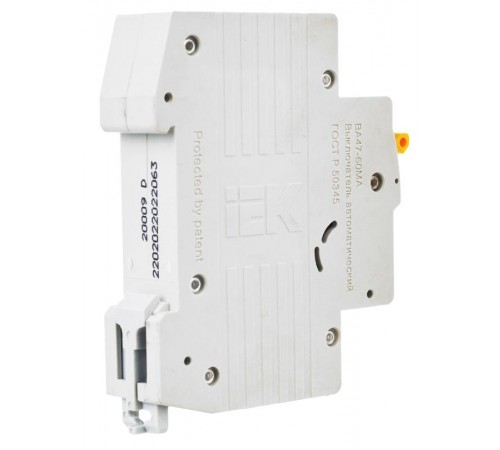 Выключатель автоматический однополюсный ВА47-60МА без теплового расцепителя 1P 63А 6кА D  MVA33-1-063-D  IEK