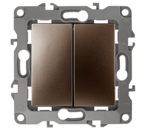 Переключатель двойной 12-1106-13 10АХ-250В,  бронза  Б0019296  ЭРА