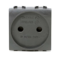 Электрическая розетка. без заземления. со шторками. черная. 2 мод.  77483N  DKC