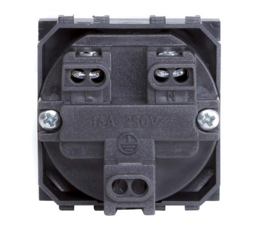 Электрическая розетка. без заземления. со шторками. черная. 2 мод.  77483N  DKC