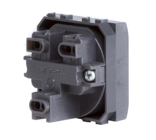 Электрическая розетка. без заземления. со шторками. черная. 2 мод.  77483N  DKC