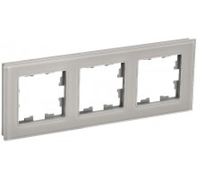 BRITE Рамка 3-ая РУ-3-2-БрД стекло дымчатый  BR-M32-G-K30  IEK