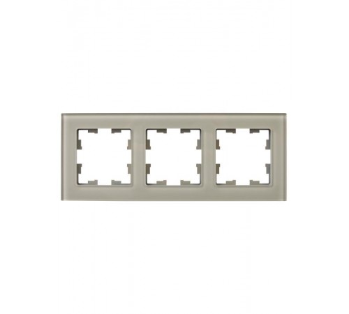 BRITE Рамка 3-ая РУ-3-2-БрД стекло дымчатый  BR-M32-G-K30  IEK