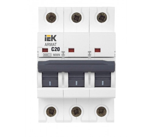 Выключатель автоматический трехполюсный M06N 3P C 20А 6кА ARMAT  AR-M06N-3-C020  IEK