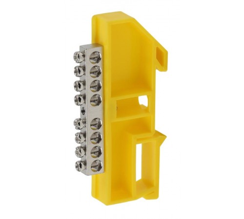 Шина PE "Земля" на на DIN-изол ШНИ-6х9-8 никелированная Д-Желтый (10/250/9000) NO-222-91-1  Б0044140  ЭРА