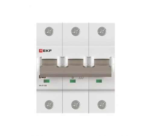 Выключатель автоматический ВА 47-125 3P 40А (D) 15кА PROXIMA   mcb47125-3-40D  EKF