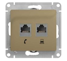 Glossa Титан Розетка 2-я RJ11+RJ45, кат.5E  GSL000485  SE