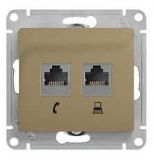 Glossa Титан Розетка 2-я RJ11+RJ45, кат.5E  GSL000485  SE