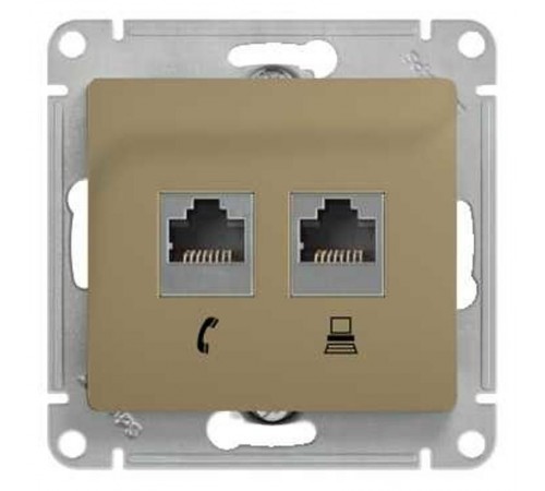 Glossa Титан Розетка 2-я RJ11+RJ45, кат.5E  GSL000485  SE