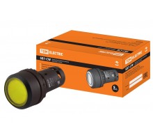 Кнопка SB7-CW3561-220V(LED) d22мм 1з, желтая  SQ0746-0029  TDM