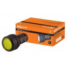 Кнопка SB7-CW3561-220V(LED) d22мм 1з, желтая  SQ0746-0029  TDM