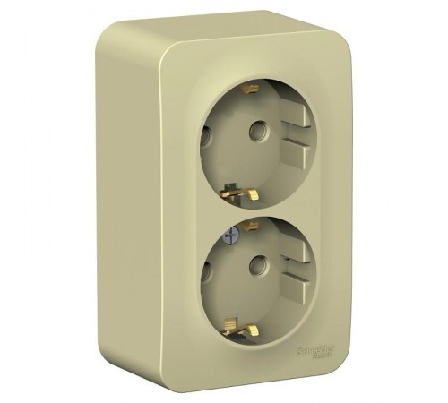 Blanca Бежевый О/У с изолирующей пластиной Розетка 2-ая с заземл. со шт. 16А, 250В  BLNRA011217  SE
