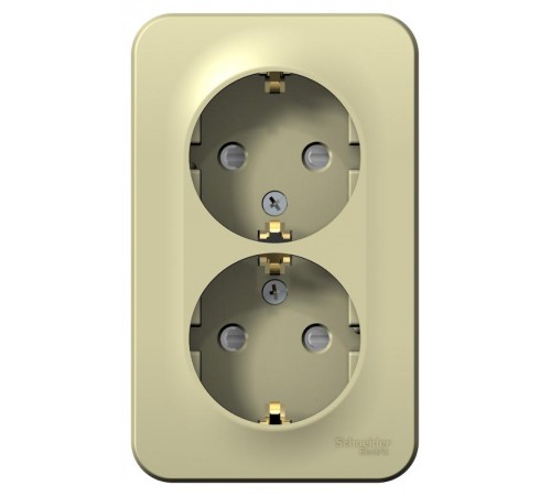 Blanca Бежевый О/У с изолирующей пластиной Розетка 2-ая с заземл. со шт. 16А, 250В  BLNRA011217  SE