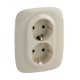 Valena ALLURE DIY Сл.кость Розетка 2-ая с/з с защитными шторками, безвинт.зажим  753826  Legrand