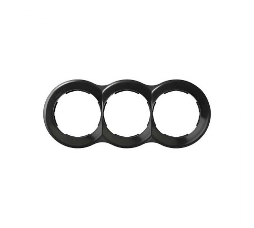 Simon 88 Рамка декоративная, 3 поста, круг в круге, S88, графит  88630-38  Simon