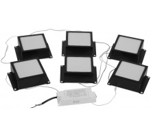 Комплект светодиодных светильников 6 штук SPO-646-3-4K-B6 36Вт 4000К 3420Лм IP40 89x89x40 черный грильято 100х100мм "домино"   Б0063052  ЭРА