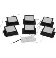 Комплект светодиодных светильников 6 штук SPO-646-3-4K-B6 36Вт 4000К 3420Лм IP40 89x89x40 черный грильято 100х100мм "домино"   Б0063052  ЭРА