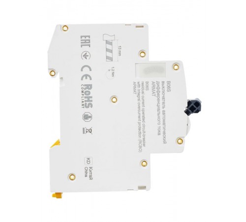 Выключатель автоматический дифференциального тока АВДТ B06S 1P+NP C6 30мА тип A (18мм) ARMAT IEK  AR-B06S-1N-C06A030  IEK