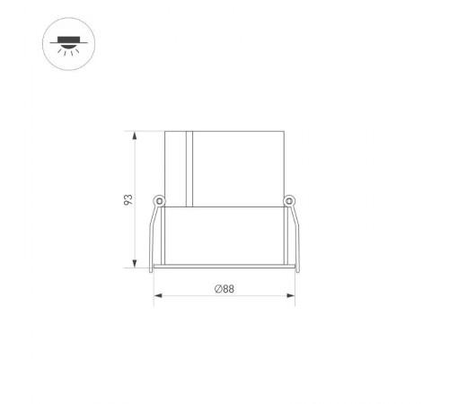 Светильник светодиодный встраиваемый MS-ATLAS-BUILT-R90-25W Warm3000 (BK-BK, 30 deg, 230V)  035467  Arlight