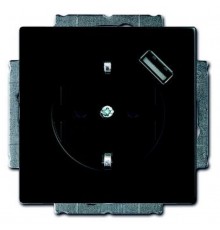 Розетка Schuko с устройством зарядным USB, 20 EUCBUSB-885-500, Future чёрный бархат, 16А, 700 мА,  2011-0-6183   2CKA002011A6183  ABB