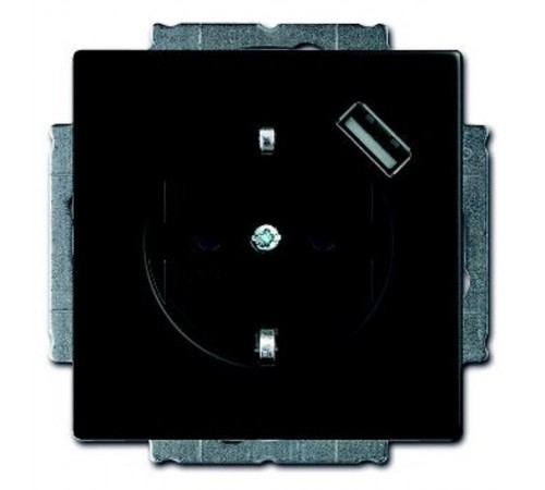 Розетка Schuko с устройством зарядным USB, 20 EUCBUSB-885-500, Future чёрный бархат, 16А, 700 мА,  2011-0-6183   2CKA002011A6183  ABB