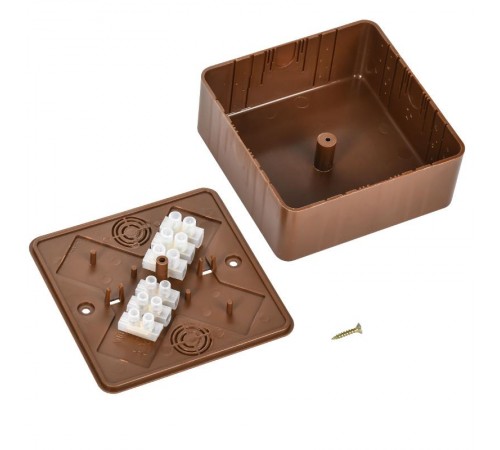 Коробка распределительная КМ41222-05 для о/п 104х104х44 мм дуб (6 клемм 6 мм2)  UKO10-100-100-044-K24  IEK