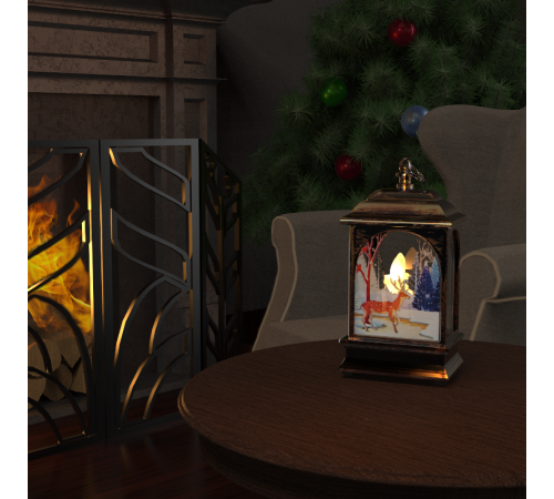 Фонарь новогодний светодиодный "Олененок" серия Holiday, 0,1W, тёплый свет, бронзовый, батарейки в комплекте, 1/100  HL031  Gauss