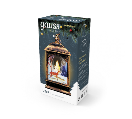 Фонарь новогодний светодиодный "Олененок" серия Holiday, 0,1W, тёплый свет, бронзовый, батарейки в комплекте, 1/100  HL031  Gauss