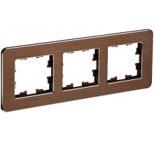 BRITE Рамка 3-ая РУ-3-1-Бр металл коричневый RE AL  BR-M32-M-21-K30  IEK