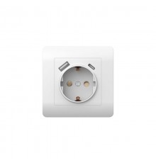 Розетка с/з со шторками, 16А+ USB двойная A+С, 5В/2,1А, белый(NEW3-E)  431552  CHINT