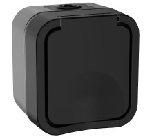 TORS Розетка 1-я с з/к кр. 16А IP55 TS120 графит  TS-R16-16-55-K53  IEK